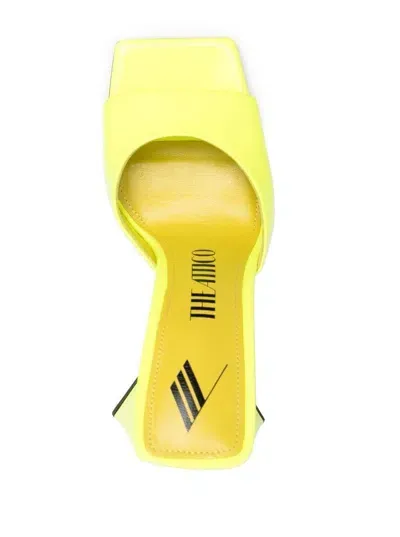 Attico The  Devon Synthetic Patent Mules In Yellow