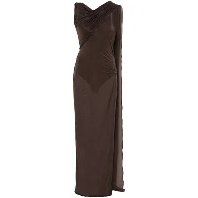 Attico The  Dresses In Brown