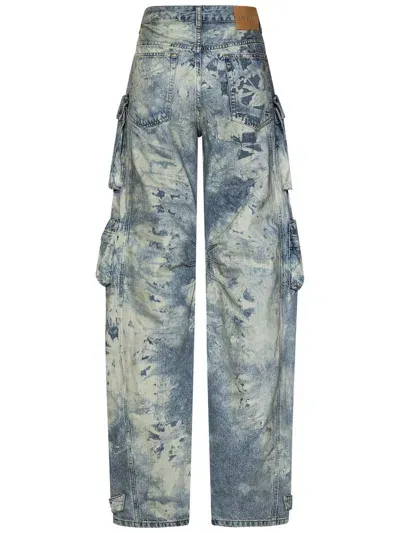 Attico The  Fern Denim Cotton Jeans In Clear Blue