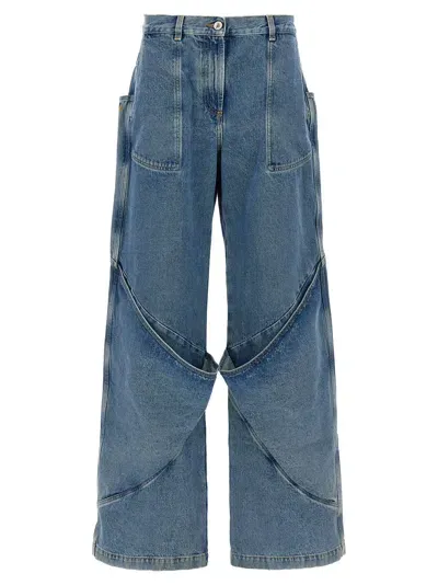 Attico The  Maxi Pocket Jeans In Blue