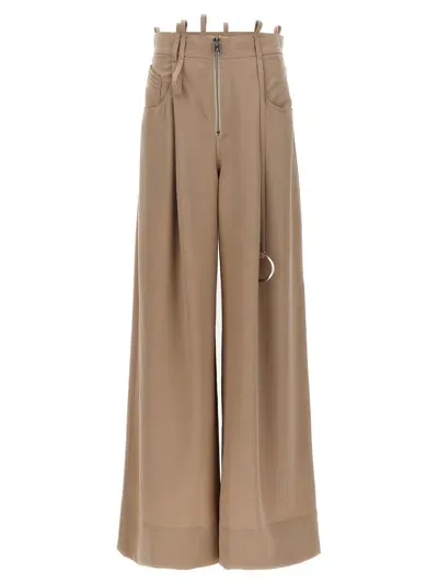 Attico The  Palazzo Pants In Beige