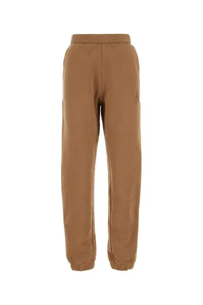 Attico Camel Cotton Penny Joggers In Brown