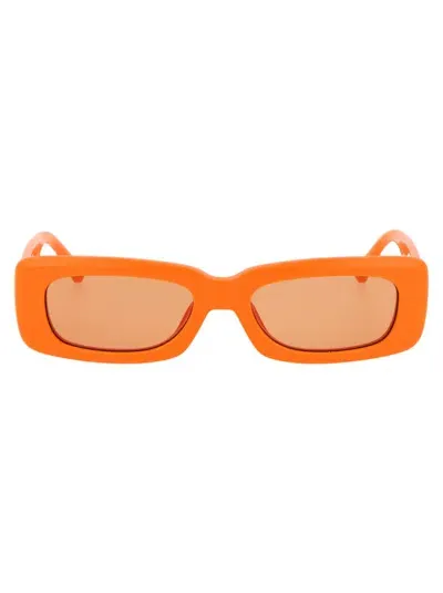 Attico The  Rectangle Frame Mini Marfa Sunglasses In Orange