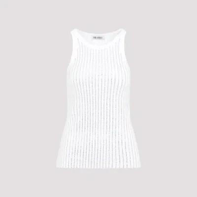 Attico The  Ribbed Jersey Tank 40 In White