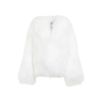 Attico The   Short Mongolia Coat In White