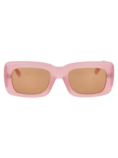 Attico The  Sunglasses In Pink/silver/pink