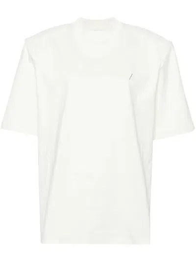 Attico The  Textured Oversized T-shirt In Ice