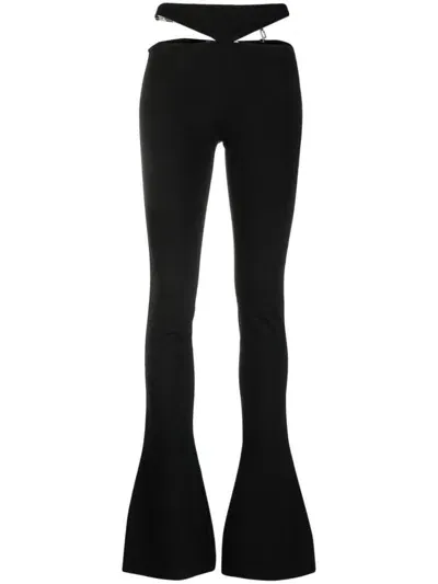 Attico Waist Cutout Slim Pants In Black