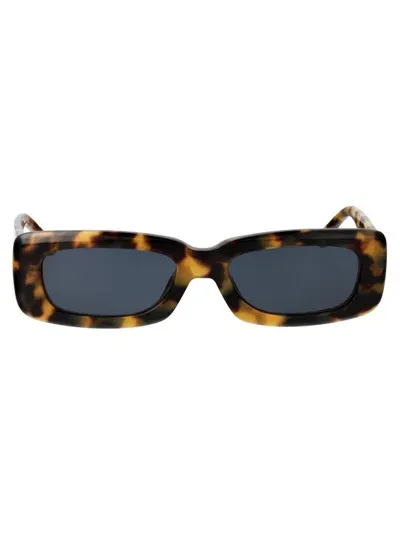 Attico The  X Linda Farrow Mini Marfa Rectangle Frame Sunglasses In Multi