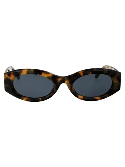 Attico The  X Linda Farrow Oval Frame Sunglasses In Multi