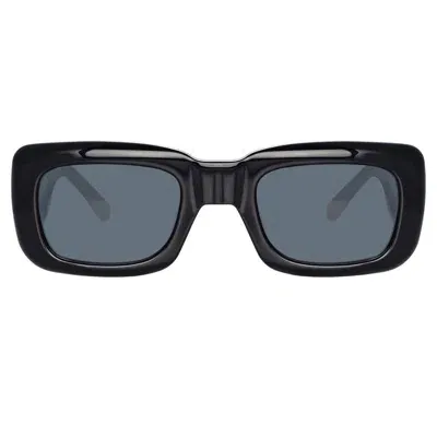 Attico The  X Linda Farrow Rectangular Frame Sunglasses In Black