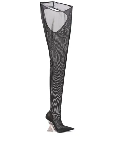 Attico Thigh High Boots In Black  