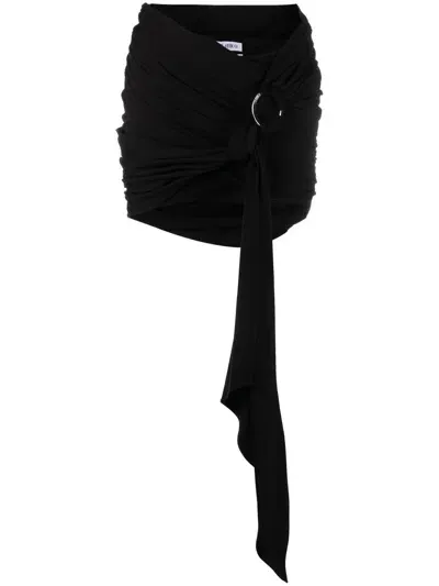 Attico Tie-waist Miniskirt In Black