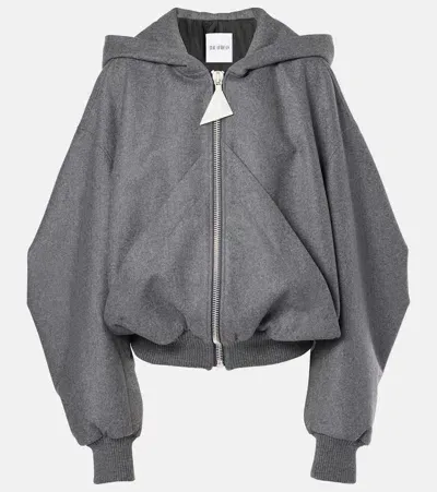 Attico Wool-blend Bomber Jacket In Grey