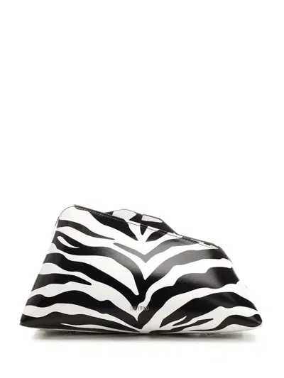 Attico Zebra 8:30pm Oversized Clutch In White