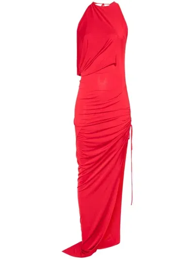 Atu Body Couture X Rue Ra Asymetric Maxi Dress In Red