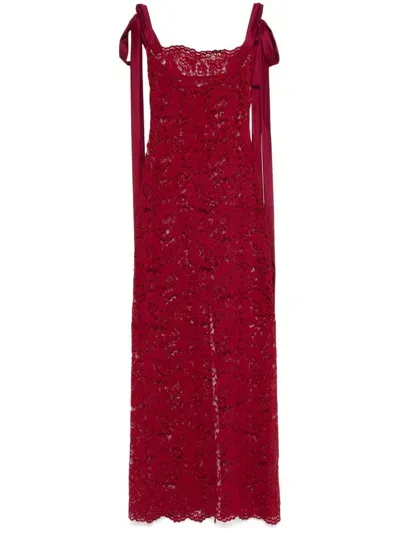 Atu Body Couture X Rue Ra Corded-lace Maxi Dress In Red