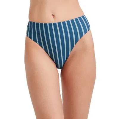 Au Naturel By Gottex Solid High Leg High Waist Swim Bottom In Blue