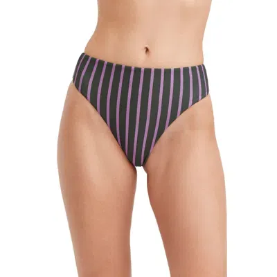 Au Naturel By Gottex Solid High Leg And High Waist Swim Bottom In Multi