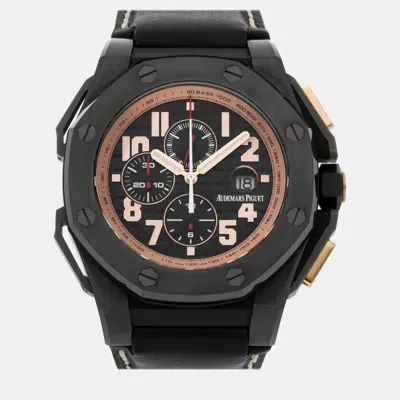 Pre-owned Audemars Piguet Black Titanium Royal Oak Offshore 26378io.oo.a001ke.01 Automatic Men's Wristwatch 48 Mm