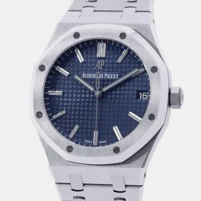 Pre-owned Audemars Piguet Blue Stainless Steel Royal Oak 15500st.oo.1220st.01 Automatic Men's Wristwatch 41 Mm