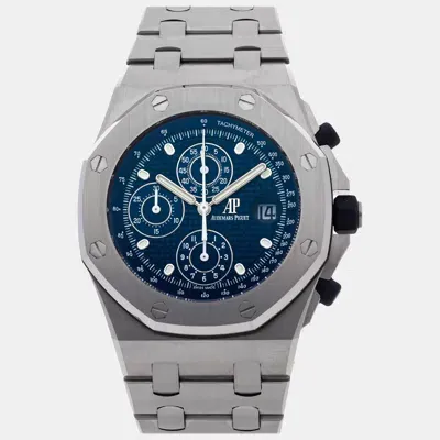 Pre-owned Audemars Piguet Blue Stainless Steel Royal Oak Offshore Automatic Men's Wristwatch 42 Mm