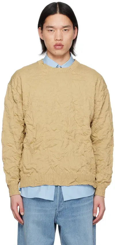 Auralee Beige Crewneck Sweater