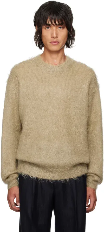 Auralee Beige Super Kid Mohair Sweater In Gray Beige