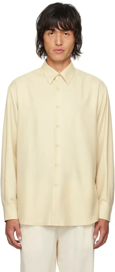 Auralee Beige Super Light Wool Shirt In Light Beige