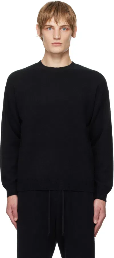 Auralee Black Baby Cashmere Knit Sweater In Top Black