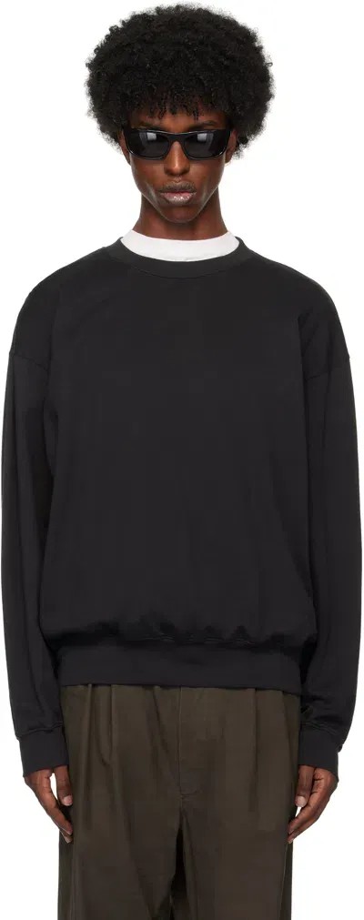 Auralee Black Super High Gauge Sweatshirt In Ink Black