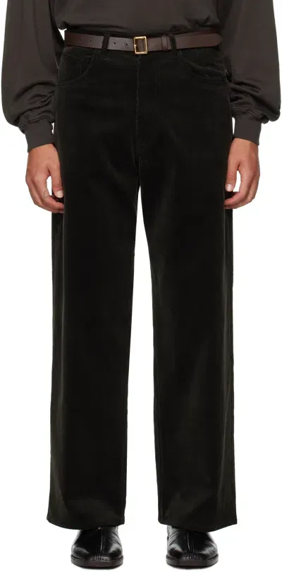 Auralee Brown Finx Corduroy Trousers In Dark Brown