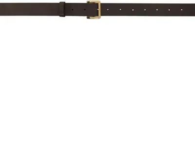 Auralee Brown Leather Square Buckle Belt