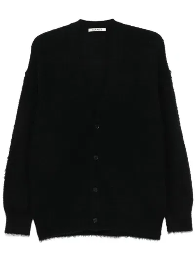 Auralee Brushed Cardigan In Black