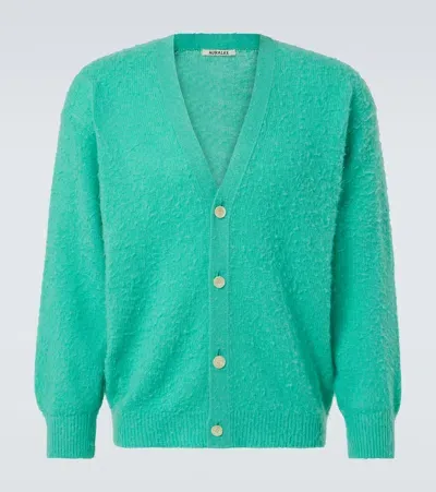 Auralee Cashmere, Wool, And Silk Cardigan In Green