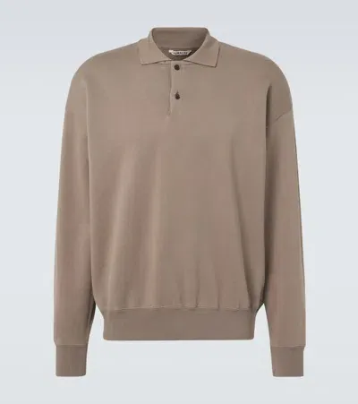 Auralee Cotton Jersey Polo Sweater In Braun