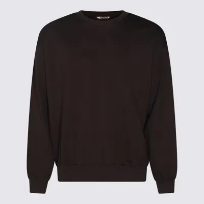 Auralee Dark Brown Cotton Sweatshirt