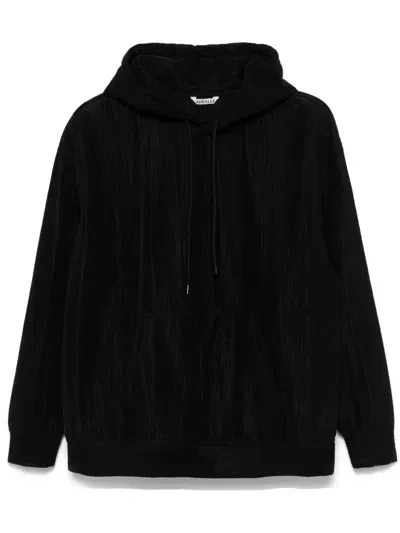 Auralee Semi-sheer Hoodie In Black