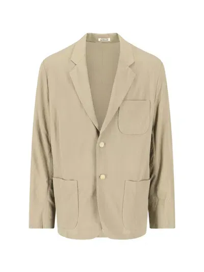 Auralee Khaki Viyella Blazer In Green