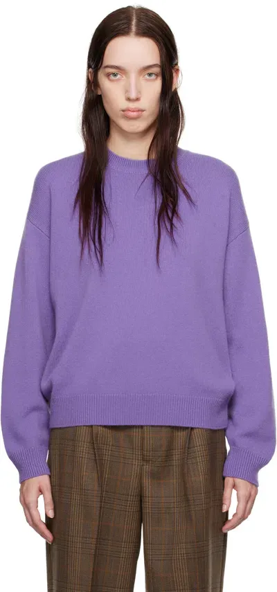 Auralee Purple Baby Cashmere Knit Sweater