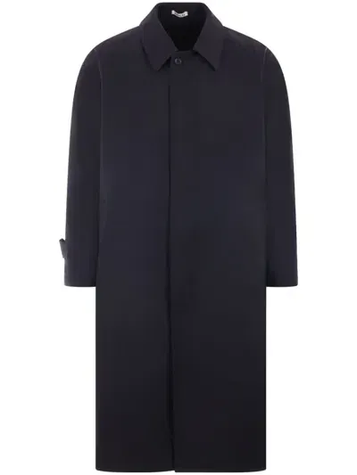 Auralee Single-breasted Wool Coat In Blue