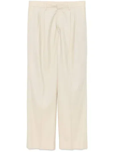 Auralee Wool Trousers In Neutrals