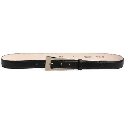 Aureum No. 10 Leather Belt In Black Silver