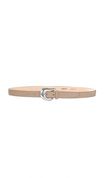 Aureum Statement Buckle Belt In Etain & Silver