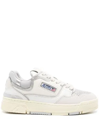 Autry Clc Leather Chunky Sneakers In White