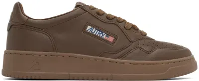 Autry Brown Medalist Low Sneakers In Solidgoat Patridge