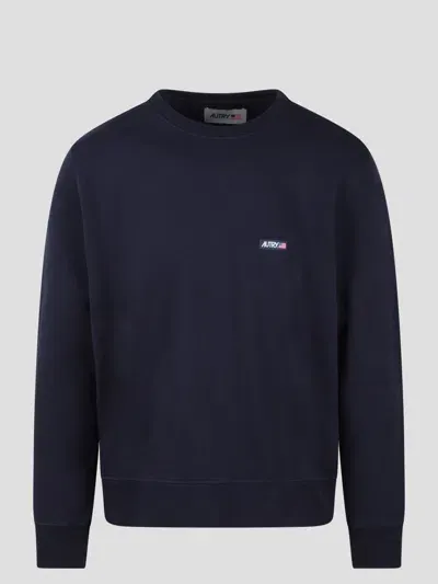 Autry Cotton Crew Neck Sweatshirt In Blau