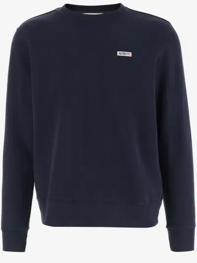 Autry Cotton Sweatshirt With Logo In Blue