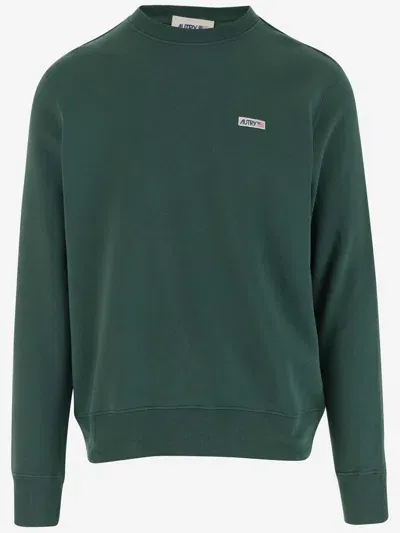 Autry Cotton Sweatshirt With Logo In Green