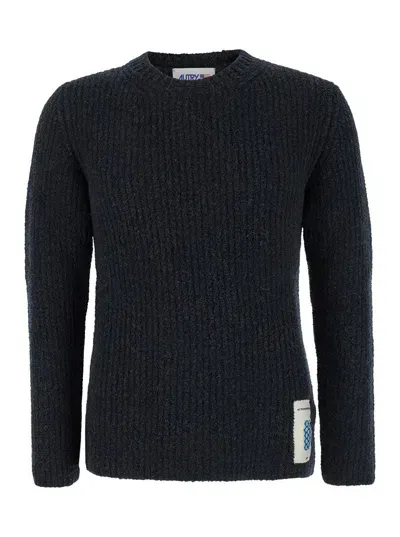 Autry Fisherman Knit Jumper In Black